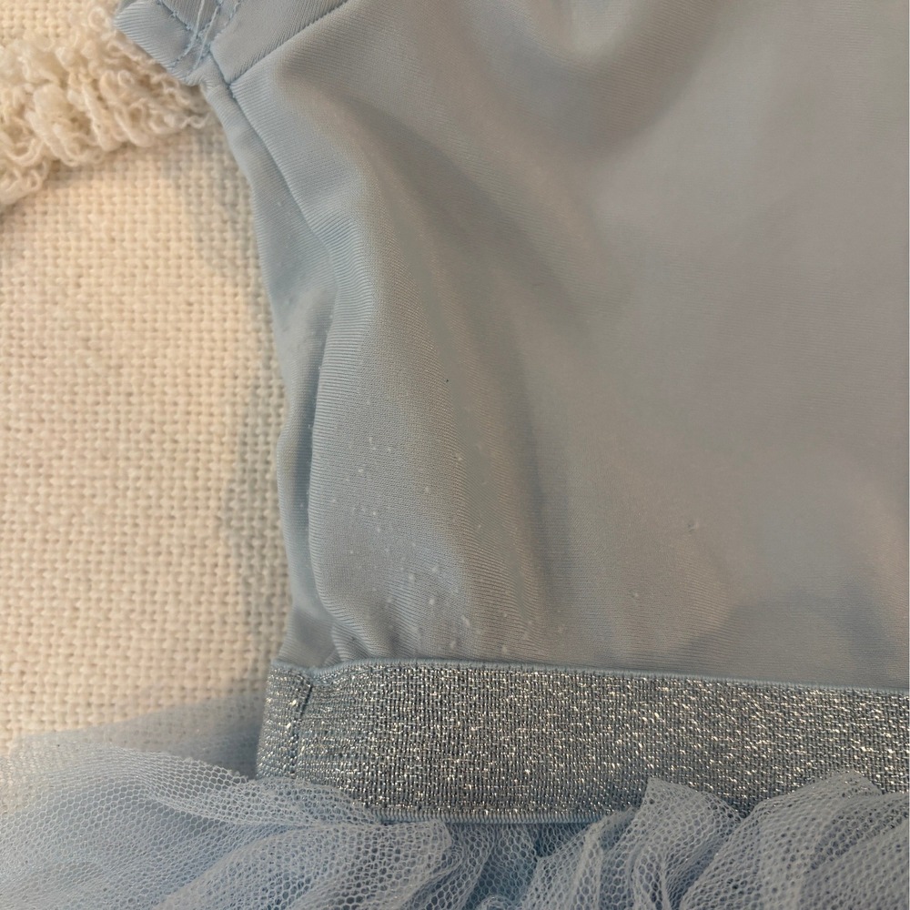 Disney Cinderella Tutu Costume Dress Light Blue Sparkle Leotard Dress Girls 5T - Picture 5 of 6